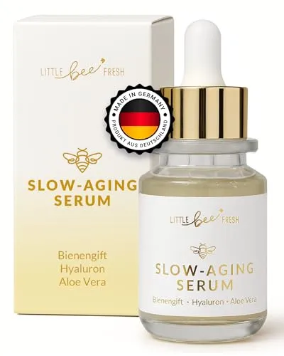 little bee fresh Anti-Aging Serum mit echtem Bienengift, Hyaluron & Aloe Vera | bei Falten & reifer Haut | hochdosiertes Slow-Aging Bienengift Serum | 100% Imkerqualität