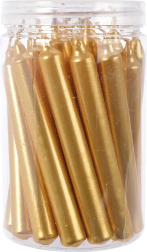 Kleine Spitzkerzen 10,5cm Gold 22er Set