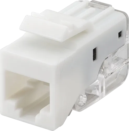 Goobay 95739 Keystone Modul RJ45 Buchse CAT 5e - 100 MHz UTP Ethernet Buchse, ideal für werkzeugfreie Montage und Power over Ethernet (PoE+)