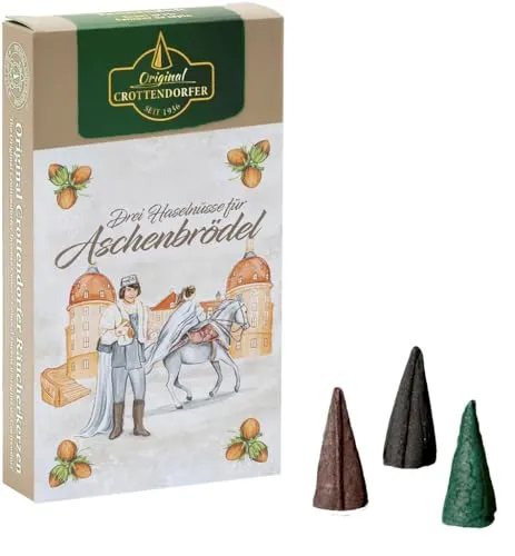 Rudolphs Schatzkiste Räucherkerzen-Display DREI Haselnüsse für Aschenbrödel ® Standard-Größe mit 3 verschiedenen Weihnachtsdüften, Sortiert BxHxT 6,5x10,5x2cm NEU Duftkerze Räucherstab Rauchen