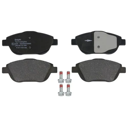 DELPHI LP2164 Bremsbelagsatz vorne - Hochwertiger Bremsbelagsatz von DELPHI für optimale Sicherheit und Bremsleistung, speziell für die Vorderachse geeignet.