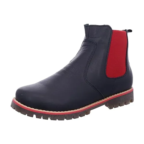 Andrea Conti Damen Stiefelette 0342846 – Schwarz Rot, Größe 38 EU - Wanderschuhe mit herausnehmbarer Innensohle und leicht gefüttertem Futter für optimalen Komfort bei jedem Schritt.