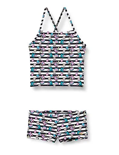 ARENA Mädchen Tankini Tropical Summer, White Black, 140, 003085
