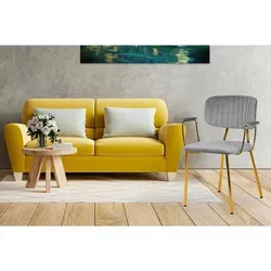 Stuhl Dagmar 200 2er-Set Grau in gold von Kayoom