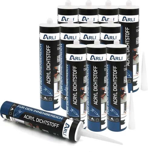 ARLI Acryl Dichtstoff 310ml weiß – Überstreichbar und vielseitig - Der ARLI Acryl Dichtstoff ist ideal für Innenanwendungen. Er dichtet Risse und Fugen zuverlässig ab, ist überstreichbar und flexibel. Perfekt für Fenster, Türen und mehr.