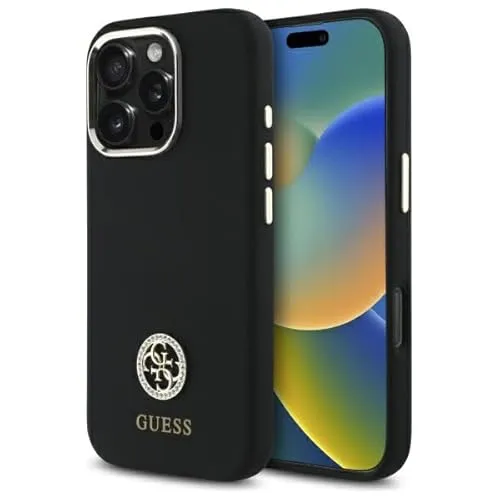 Guess Silikon Hard Case für Apple iPhone 16 Pro 6.3 - Schwarz - Schutzhülle aus hochwertigem Silikon für optimalen Schutz und eleganten Look. Ideal für dein Apple iPhone 16 Pro 6.3 in stilvollem Noir.