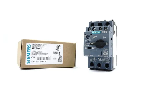 Siemens 3RV2011-0HA15 Leistungsschalter - Leistungsschalter mit A-Auslöser 0,55-0,8A und N-Auslöser 10A, ideal für zuverlässige Überlast- und Kurzschlussschutz in elektrischen Anlagen.