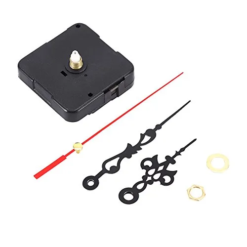 Haofy Uhrwerk Mechanismus,Clock Movement, Black DIY Mechanismus Quarzuhr Bewegung Stundenzeiger Minutenzeiger Sekundenzeiger Unterlegscheibe Messingmutter Teile Ersatz Reparatur-Tools Set Kit
