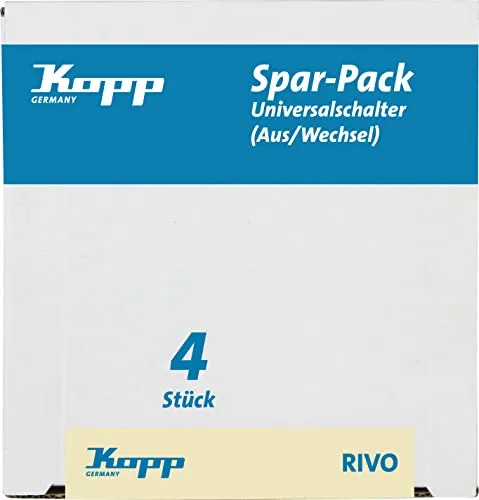 Kopp 581617059 Profi-Pack: 4 Universalschalter, rein-weiß, Vorteilspack mit 4 Stck, Vorteilspack mit 4 Stck.