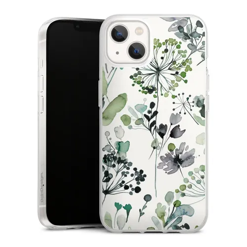 Handyhülle für Apple iPhone 13 Blumen Wasserfarbe Eukalyptus