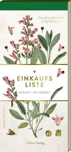 Einkaufsliste - Wildkräuter: 80 Blatt | Mit Magnet (Sammlung Augustina): Einfach heraustrennen: Alle Einkäufe auf einen Blick! (Küchenpapeterie)