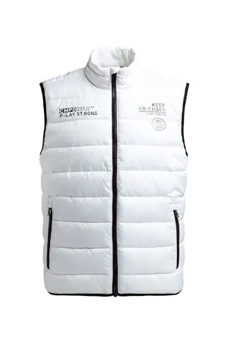 Camp David Herren Outdoor-Weste mit Shiny Prints, 4XL in weiß von CAMP DAVID