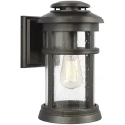 Newport 1-flammige Wandlaterne - Antikbronze - Hochwertige Außenlampe im Leuchtturmdesign, wetterbeständig und ideal für Küstenanwendungen. 5 Jahre Garantie gegen Korrosion.