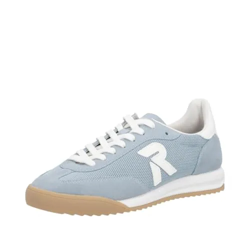 Rieker Sneaker Low Blau/Weiß - Größe 44 - Sportlicher Sneaker für Damen mit atmungsaktivem Mesh-Obermaterial und flexibler Laufsohle. Ideal für den Alltag, mit klassischer Schnürung und herausnehmbarem Fußbett für optimalen Tragekomfort.