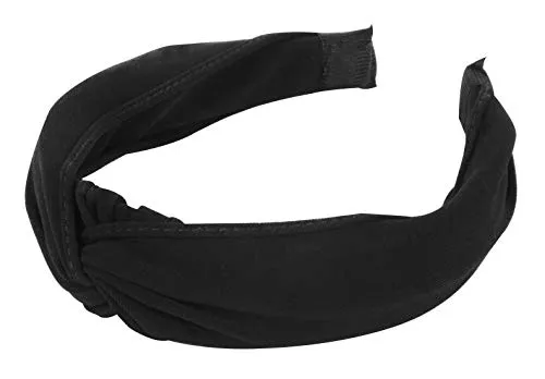 axy Breiter Haarreif mit raffinierten Knoten-Vintage-Wunderschön Stirnband Haarschmuck Damen Haarreifen HR34b Stil A (Stil A - Schwarz)