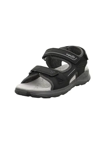 Superfit Jungen Criss Cross Sandale, Schwarz Hellgrau 0010, 42 EU