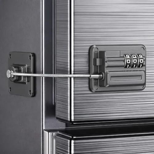 Kühlschrank Schloss mit Code Ohne Bohren, Kindersicherung Schrank Kombinations für Babys, Kinder und Erwachsene, Kühlschrankschloss für Gefrierschrank, Schränke, Schubladen-Grau-1 Stück