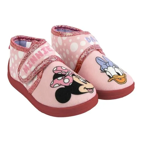 Cerda Disney Minnie Mouse Kinder Hausschuhe Halb-Boot Warme Hausstiefel Pantoffel rosa 23 EU