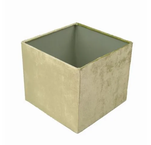 Dirk Davids Lampenschirm für Tischleuchte in Vierkant Velur in grün von Dirk Davids Leuchten