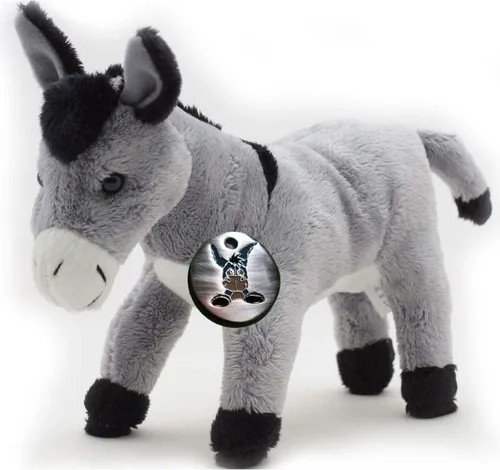 Esel Kuscheltier grau stehend Grauesel Plüschesel Plüschtier FELIX