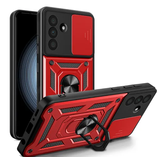 Outdoor Panzer Hülle für Galaxy A36 / Galaxy A56, Kameraschutz Ringhalter Rot