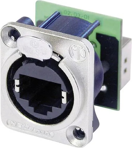 Neutrik NE8FDP RJ45 Datensteckverbinder etherCon D Serie NE8FDP Buchse, gerade NE8FDP Pole: 8P8C Nickel 1 St.