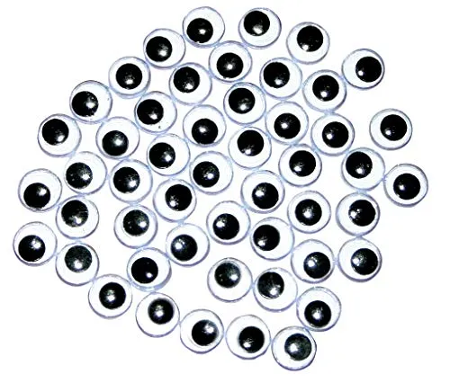 Eduplay Wackelaugen 8mm, Schwarz/Weiß 50 Stück