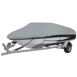 vidaXL Bootsplane Grau 440x180x40 cm - Boot-Zubehör, strapazierfähige und wasserabweisende Oxford-Gewebe Plane, ideal zum Schutz Ihres Bootes bei schlechtem Wetter, inklusive Aufbewahrungstasche und Schnellverschluss-Riemen.