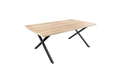 riess-ambiente Industrial Esstisch LOFT 160cm - Natur Schwarz X-Gestell Metall - Esstisch im Industrial Look, hochwertige Holzoptik und stabile Metallkonstruktion für einladende Abende mit Familie und Freunden.