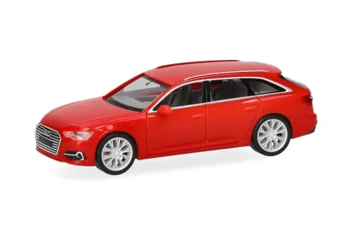 Herpa Modellauto Audi A6 Avant, rot, Miniatur im Maßstab 1:87, Sammlerstück, Made in Germany, Modell aus Kunststoff