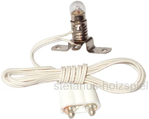Stegfassung E5,5 mit Birnchen 3,5V für Puppenhausbeleuchtung, Kahlert 60606