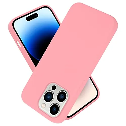 Cadorabo Hülle kompatibel mit Apple iPhone 14 PRO MAX Hülle Silikon Handyhülle für iPhone 14 PRO MAX Case aus flüssigem Silikon- Kratzfeste und stoßfeste dünne TPU Schutzhülle - Liquid PINK