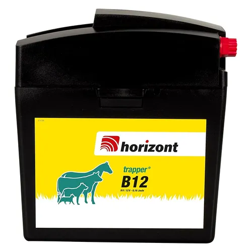 Weidezaungerät mobil Trapper B12 für Weidezaun - Mobiles Weidezaungerät für den Einsatz auf der Weide, betrieben mit Batterie. Kompakt und leistungsstark für zuverlässigen Schutz.
