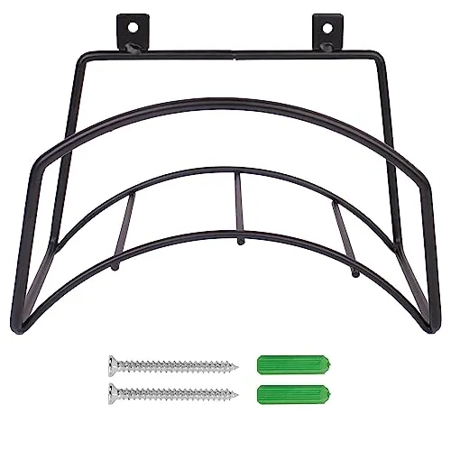 BLOSTM Wandmontierter Gartenschlauch-Aufhänger – solider Stahl-Schlauchhalter für die Wandmontage mit allen Befestigungen, die in diesem robusten Gartenschlauchhalter-Set enthalten sind