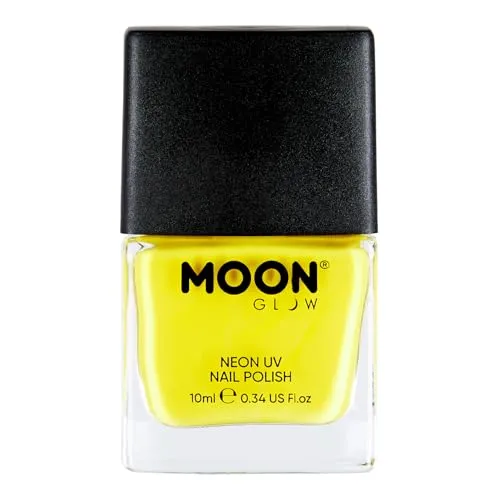 Moon Glow Neon UV-Nagellack, leuchtender Neon-Nagellack, leuchtet unter UV-Strahlung, (Intensives Gelb, 10 ml (1 Stück))