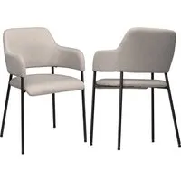 Homcom Esszimmerstühle Beige, 2er Set - Elegante Esszimmerstühle mit geschwungener Rückenlehne für höchsten Komfort. Ideal für Küche und Wohnzimmer, perfekt für gesellige Abende mit Familie und Freunden.