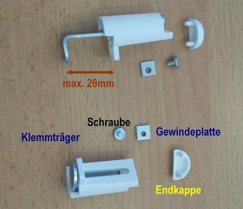 Stk. Klemmträger für Duo-Rollo Tag-Nacht Faltrollo Raffrollo Rollo ohne bohren 2