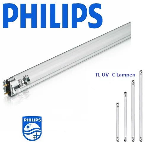 Philips TL UVC Ersatzlampe 4,6,8,10,11,15,16,25,30,36,55 und 75 Watt