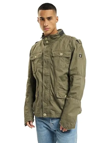 Brandit Britannia Textiljacke - Oliv - XXL - Funktionsjacke mit versteckter Kapuze, modifiziertem Design und stilvollen Used-Effekten für einen lässigen Look.