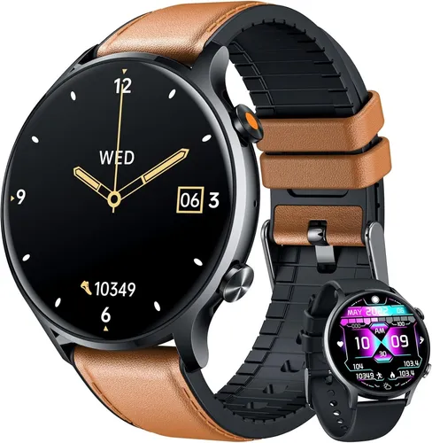 NONGAMX Smartwatch Herren 1.39 Zoll Rund Touchscreen Fitness Uhr Bluetooth
