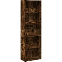 vidaXL Bücherregal Räuchereiche 60x30x189 cm - Stylisches Regal aus Holzwerkstoff mit viel Stauraum für Bücher, Deko und Elektronik. Ideal für jedes Zimmer und leicht zu reinigen.