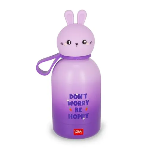 Legami Edelstahl Thermosflasche Bunny 310 ml - Hot & Cold BFF - Stilvolle Isolierflasche mit Bunny-Motiv, ideal für heiße und kalte Getränke. Perfekt für unterwegs und aus hochwertigem Edelstahl gefertigt.