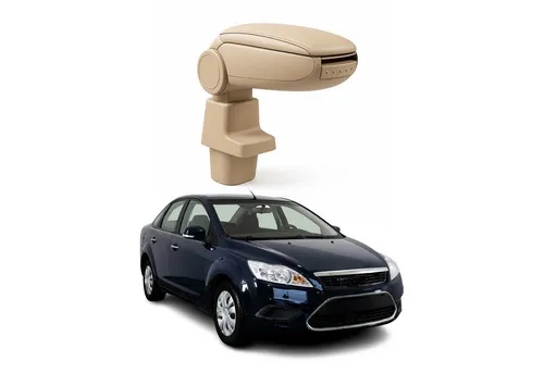 OMAC Mittelarmlehne für Ford Focus 2004-2010 – Beige PU-Leder