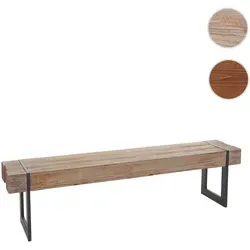 Sitzbank HWC-A15, Esszimmerbank aus massivem Tannenholz - Sitzbänke im Industrial Look, MVG-zertifiziert und ideal für gemütliche Essensrunden mit Familie und Freunden. Stabil und stilvoll mit Metallfüßen.