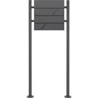 ML-Design Standbriefkasten Anthrazit mit Ständer - Moderne Briefkästen aus pulverbeschichtetem Edelstahl, wetterfest und pflegeleicht, mit großem Einwurf und integrierter Zeitungsrolle. Inklusive 2 Schlüsseln für sicheren Postschutz.