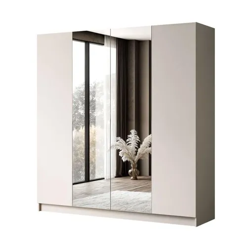 Lookway Kleiderschrank in Beige mit 4 Türen und 2 Schubladen