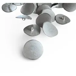 Hartmann-Knöpfe Knopf 1 Set (10 Knöpfe) coole Form silber matt Knöpfe aus Metall Ösenknöpfe Ø 2.3 cm
