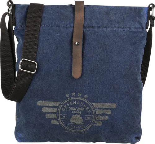 Greenburry Beuteltasche Vintage Aviator 5894 - Umhängetasche aus robustem gewaschenem Canvas und Leder, verstellbarer Schultergurt bis 140 cm, ideal für Alltag und Reisen mit praktischem Stauraum und individueller Note.
