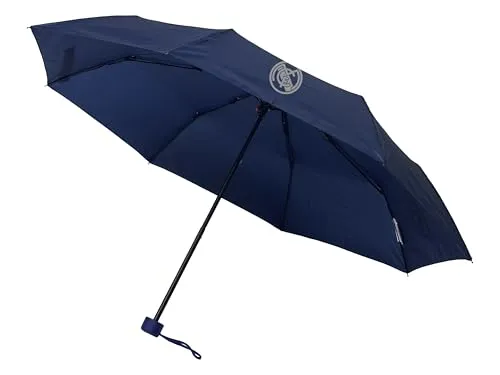 CyP Brands Real Madrid Regenschirm, faltbar, manuell, 48 cm, Schwarz, offizielles Produkt, Schwarz