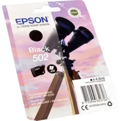 EPSON 502 T02V14 schwarz Druckerpatrone - Hohe Druckleistung von ca. 210 Seiten, ideal für Expression Home und WorkForce Modelle